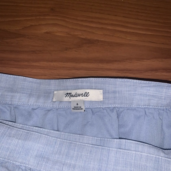 Madewell Meadow Ruffle Wrap Skirt Tie Belt Chambray Blue  size 6 - Picture 3 of 5